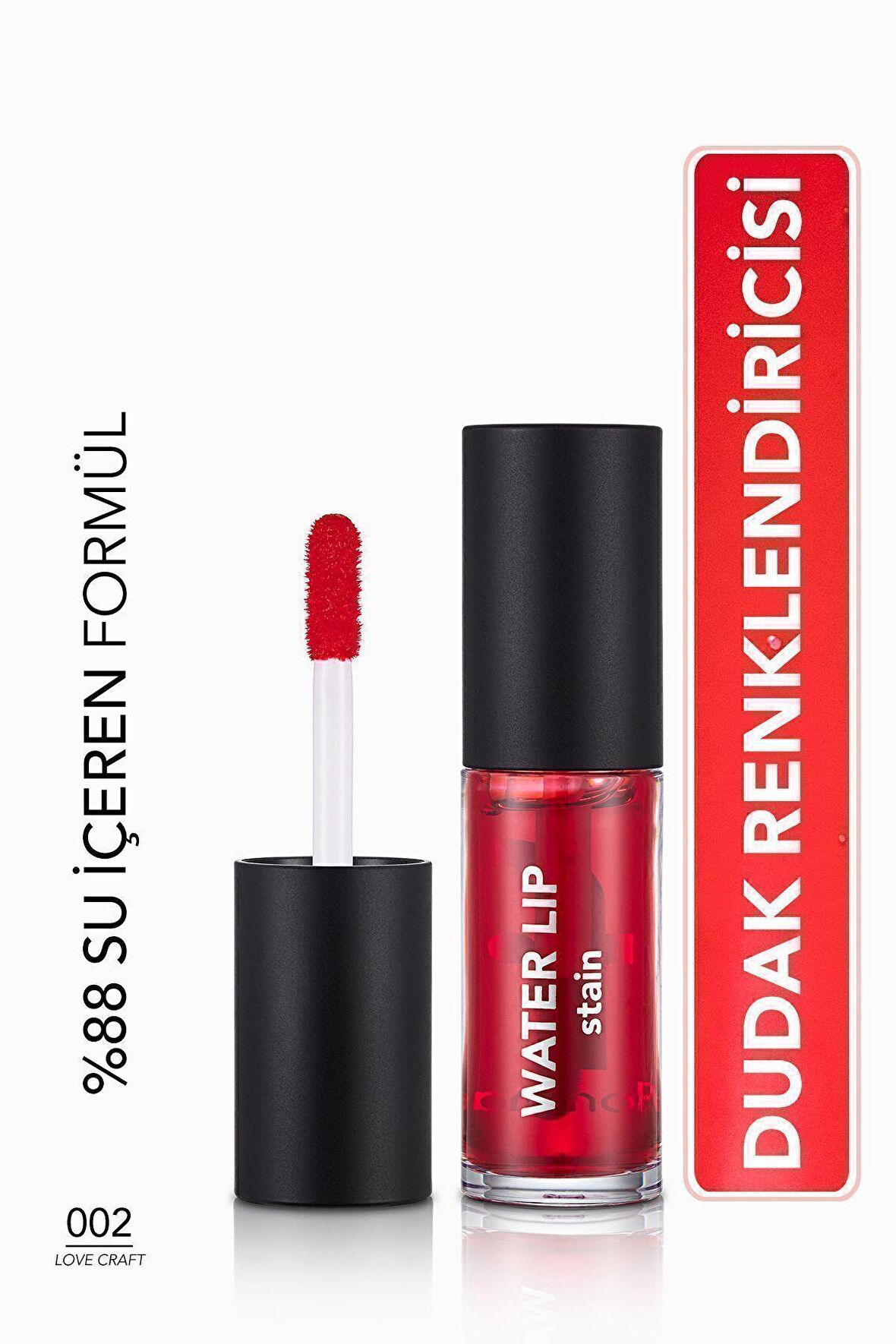 Flormar Kalıcı Mat Dudak Tint'i (Kırmızı) - Water Lip Stain - 002 Love Craft - 8682536042178
