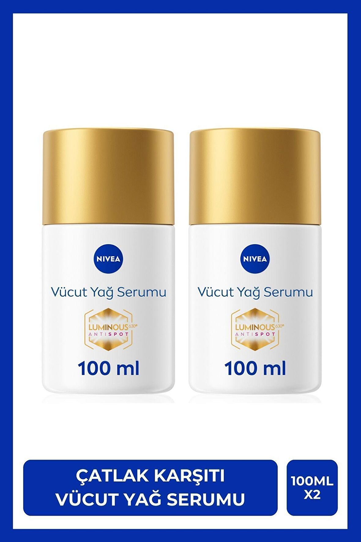 Nivea Luminous630 Çatlak Karşıtı Vücut Yağ Serumu 100ml, Hamilelik, Kilo Değişimi Çatlak Giderici, X2 Adet