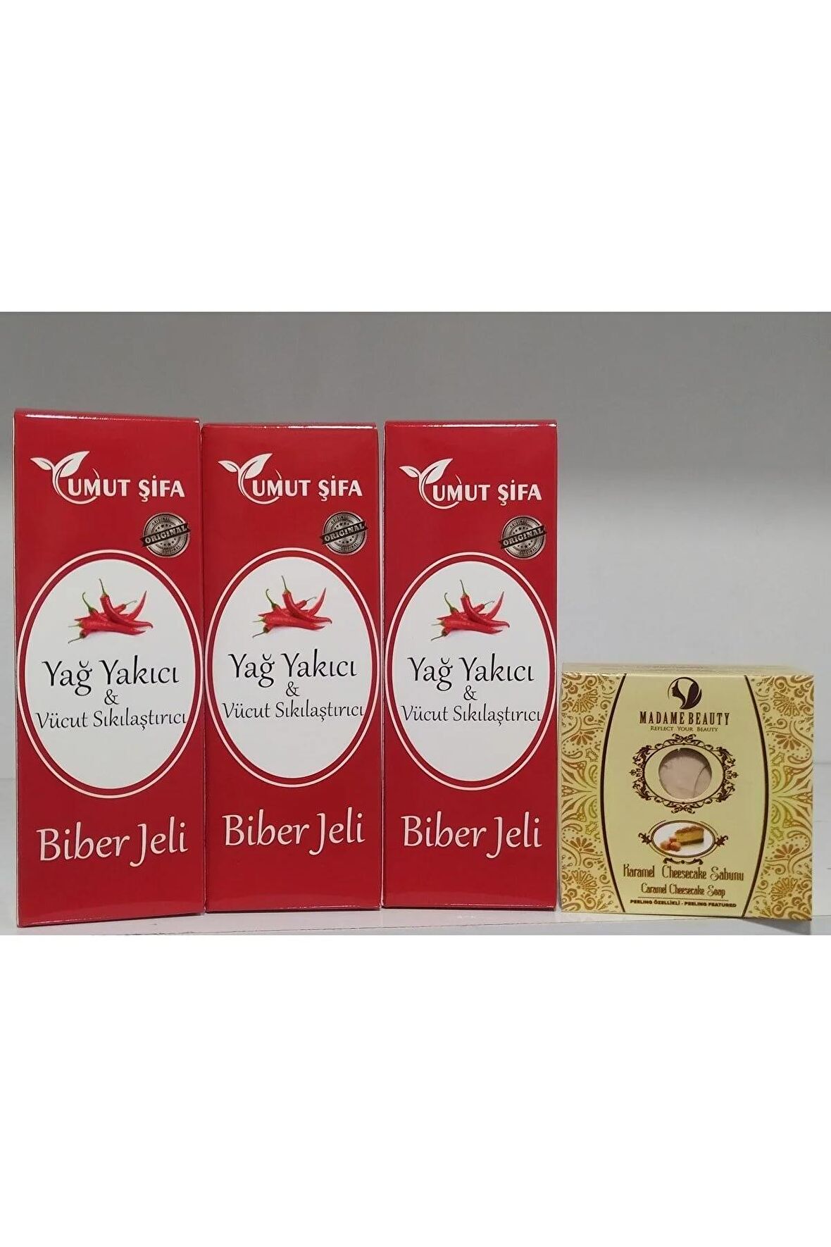 3 Adet Biber Jeli + Bitkisel Karamel Sabun