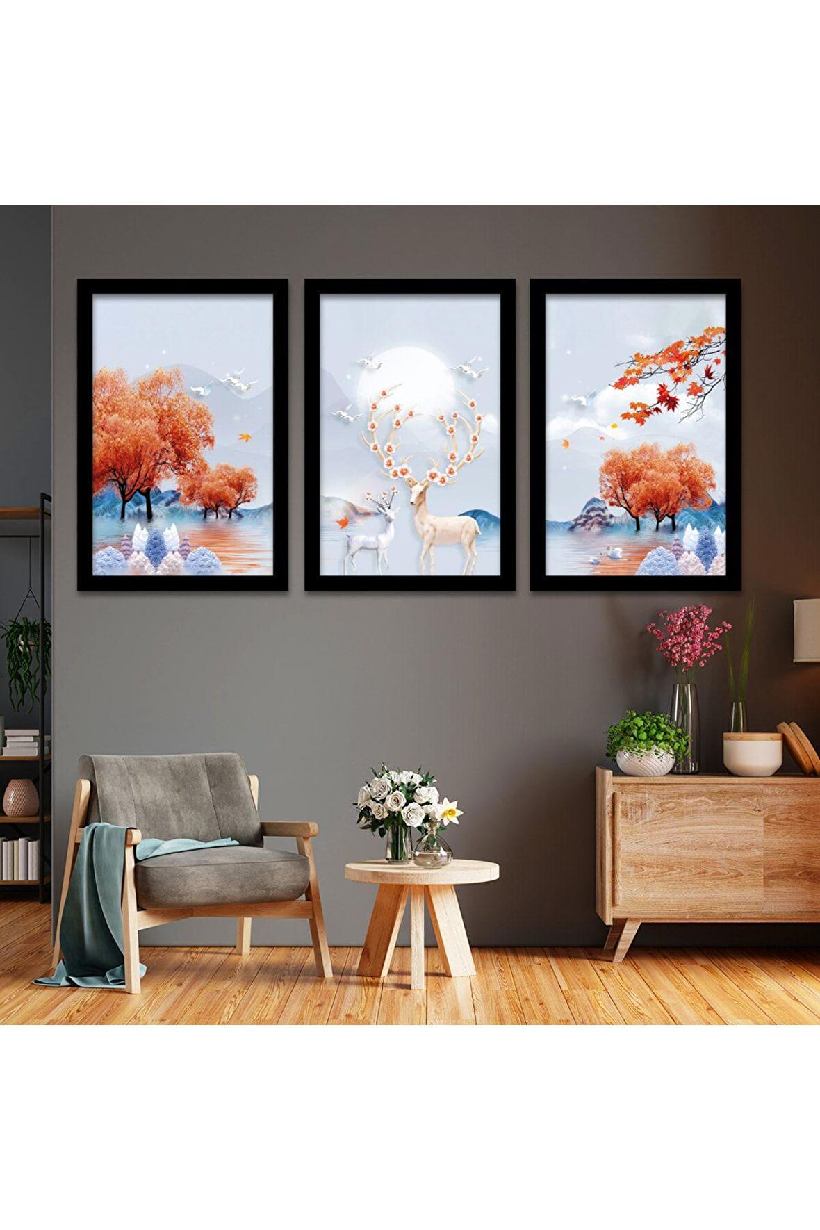 Renkli 100 X 50 Cm Saatli Kanvas Tablo