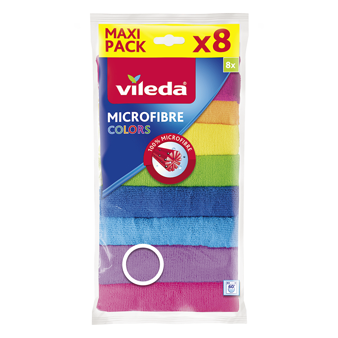 Vileda 8'li %100 Mikrofiber Colors Temizlik Bezi 