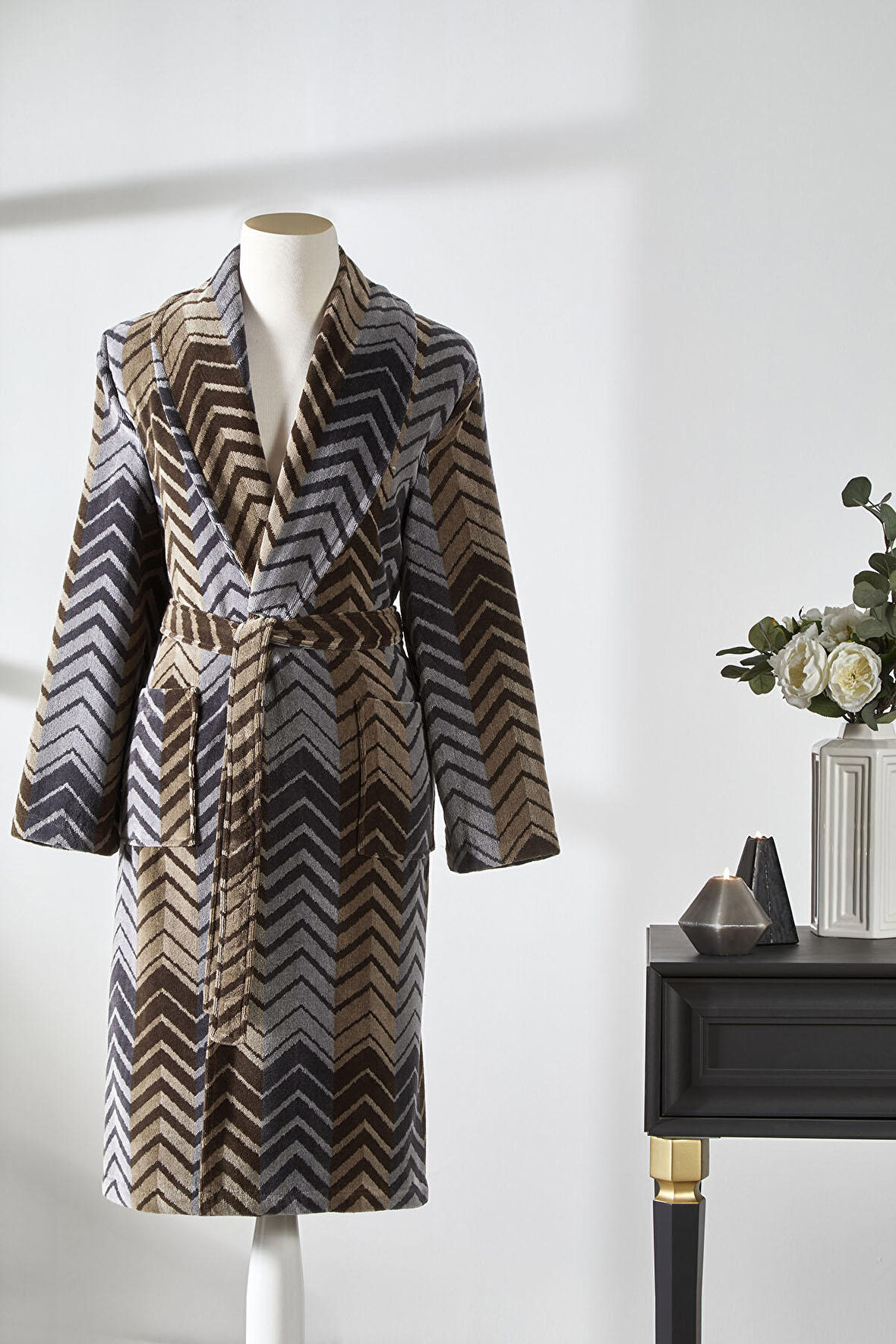 Özdilek Hawai Eclectic Kadife Şal Yaka Bornoz L Beden