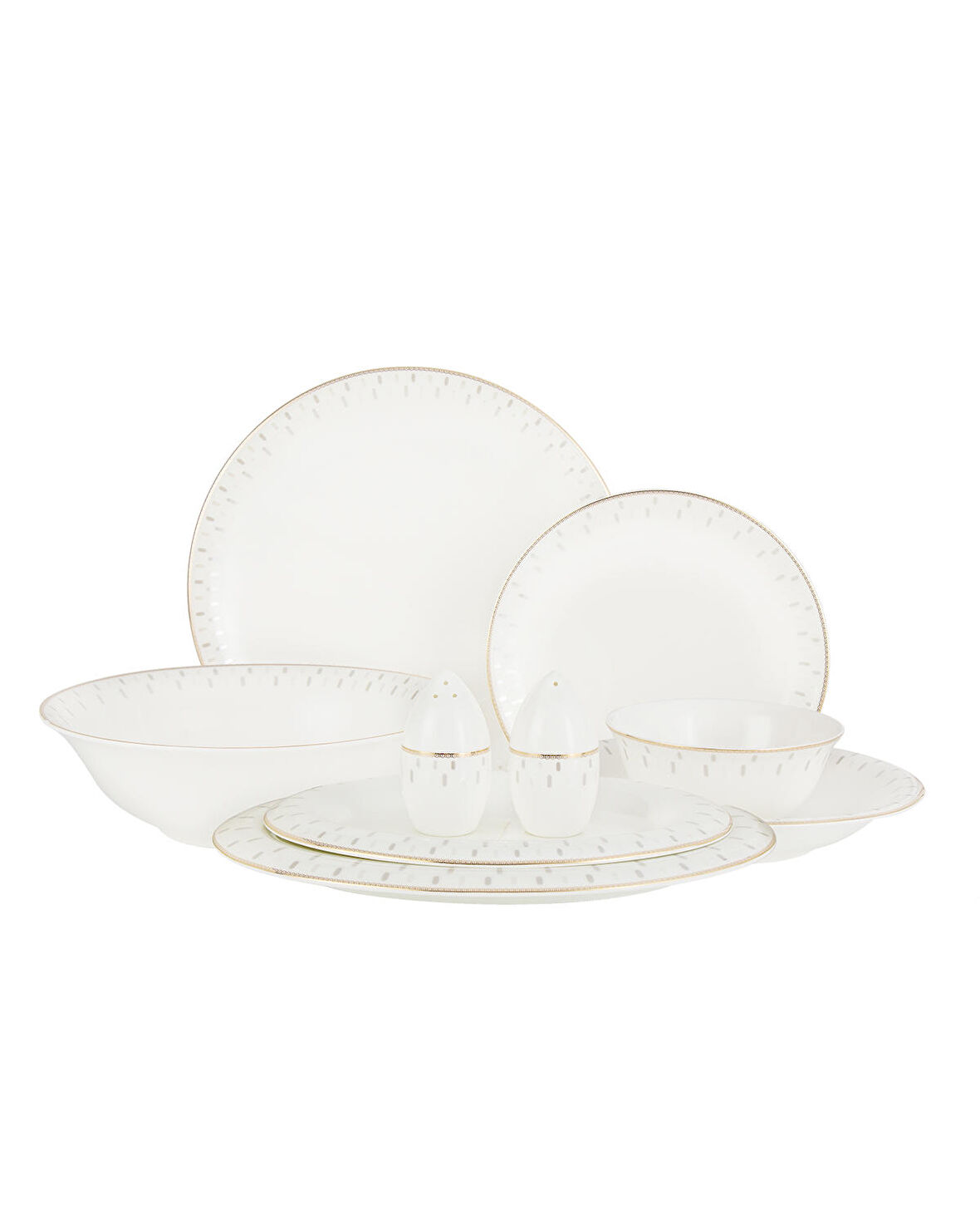 Mabella 12 Kişilik 56 Parça Yemek Takımı - Beyaz/Bej