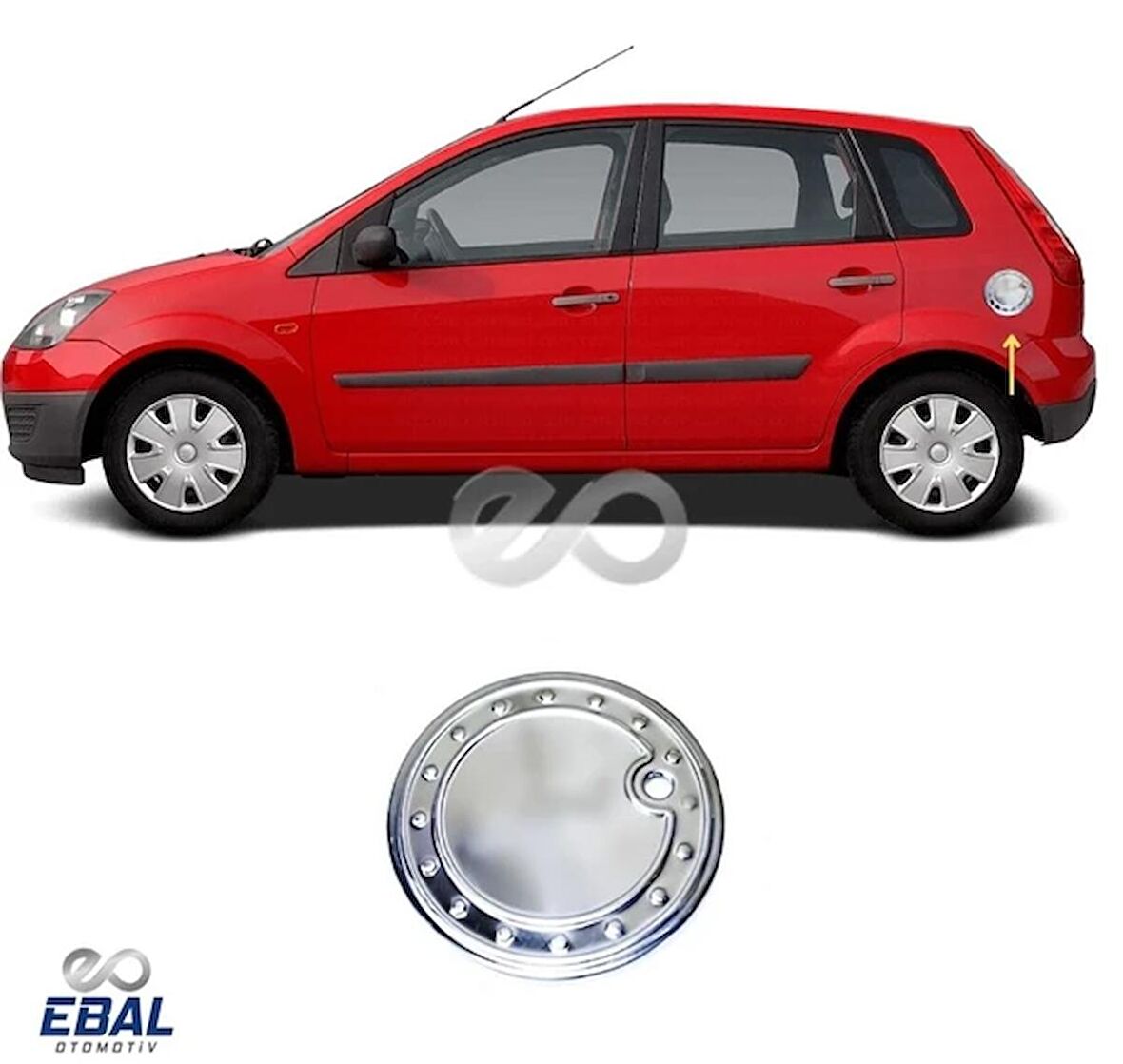 Ford Fiesta Krom Depo Kapağı 2002-2008 Arası P. Çelik