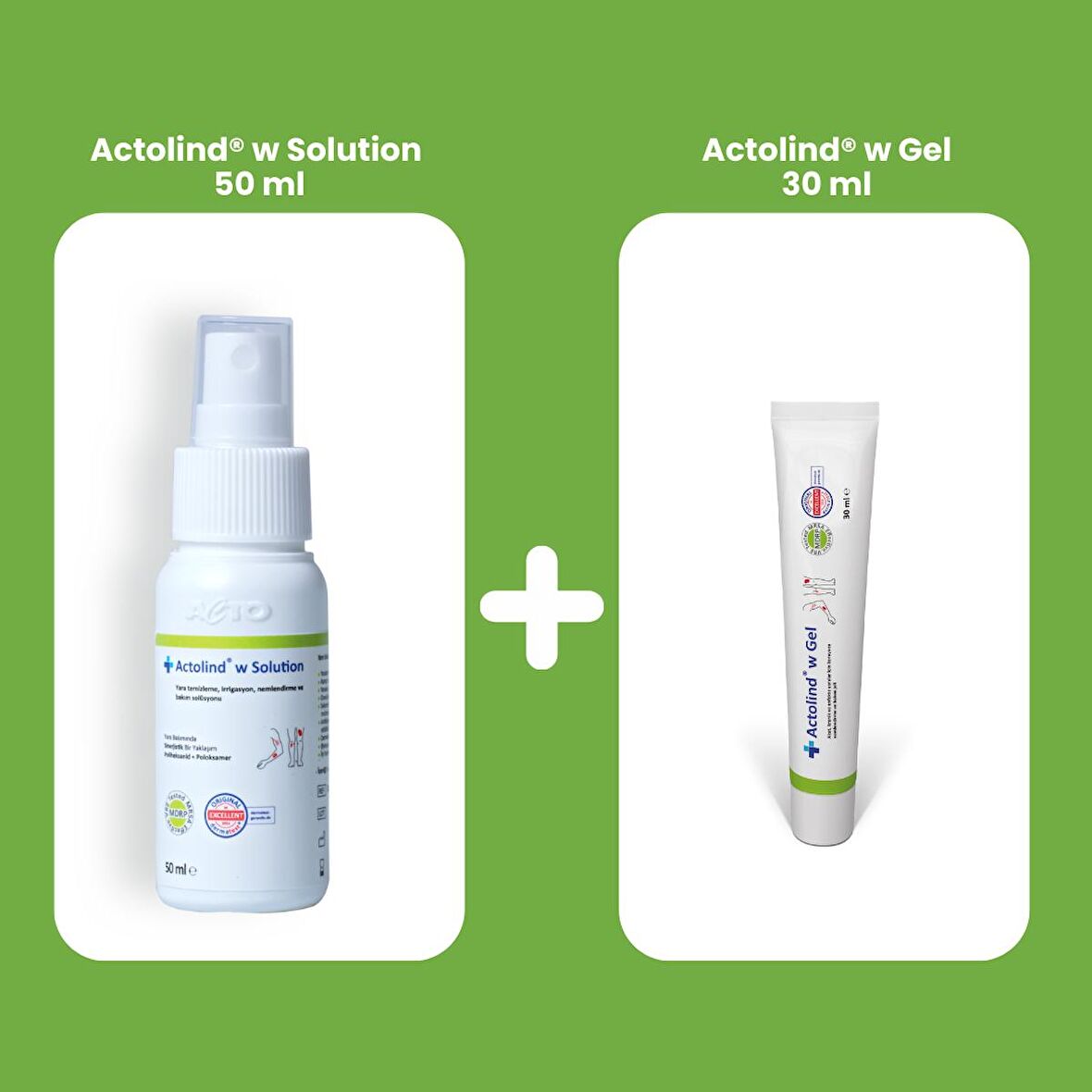 ACTOLIND W SOLUTION 50 ML & ACTOLIND W GEL 30 ML (YARA İYİLEŞTİRME SOLÜSYONU VE JELİ)