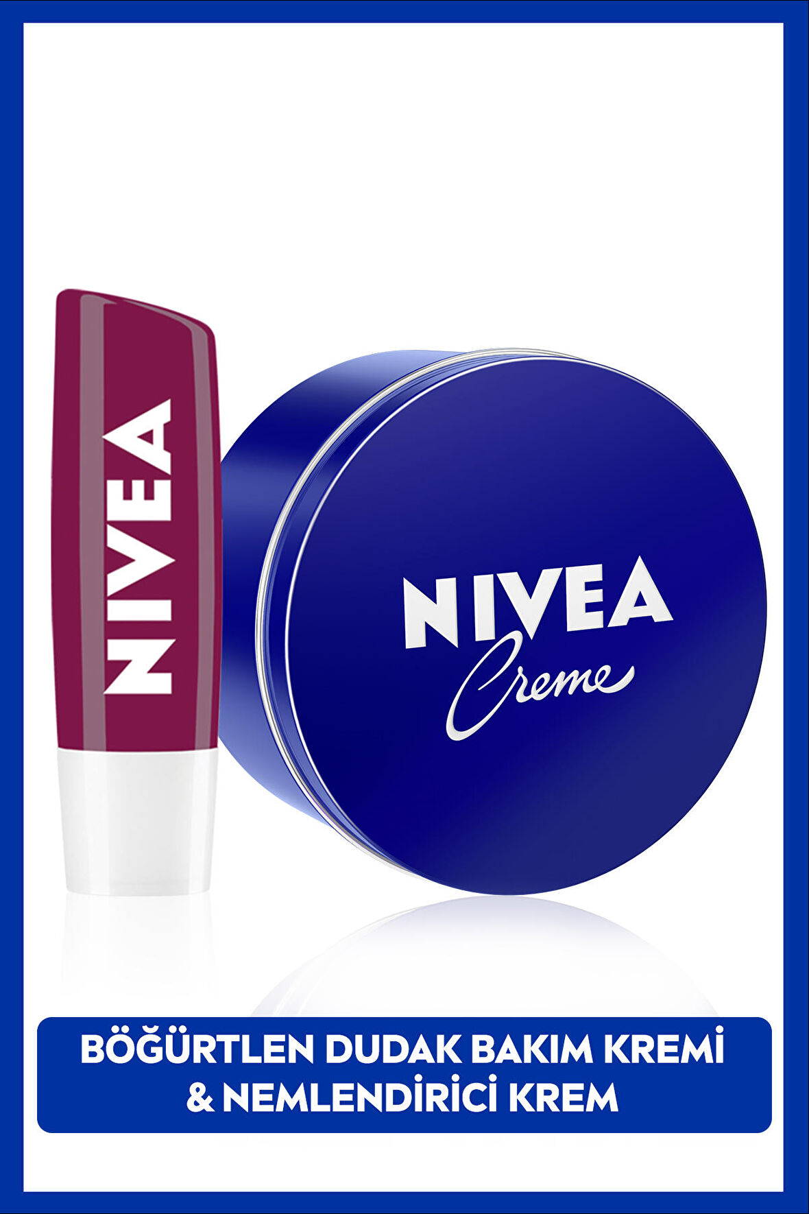NIVEA Creme Nemlendirici Vücut Bakım Kremi 250ml ve Böğürtlen Dudak Bakım Kremi 4.8gr, Hafif Bordo Işıltı, Cüzdan Hediye
