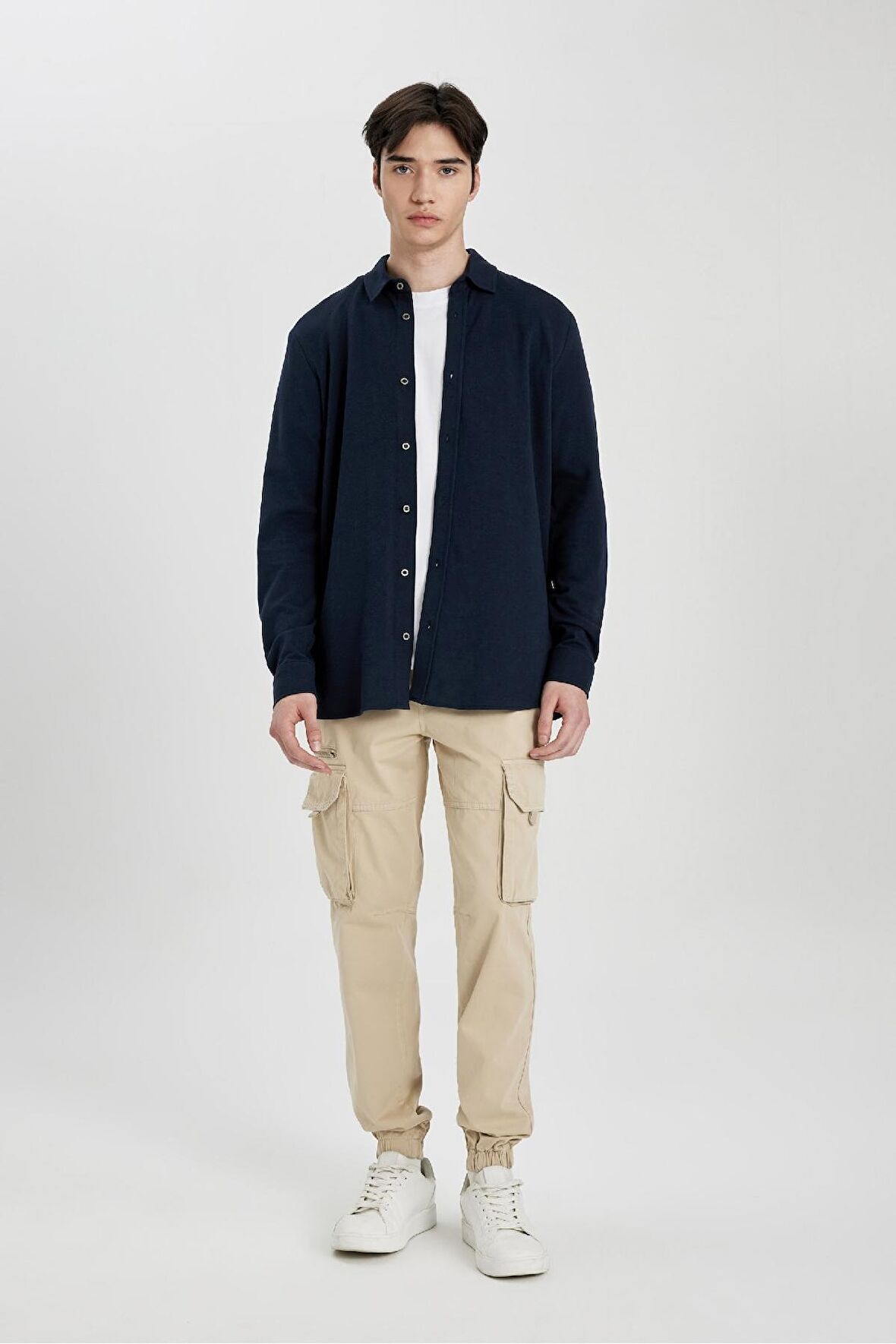 DeFacto Regular Kargo Jogger Kargo Cepli Gabardin Pantolon B6146AX24SPBG732