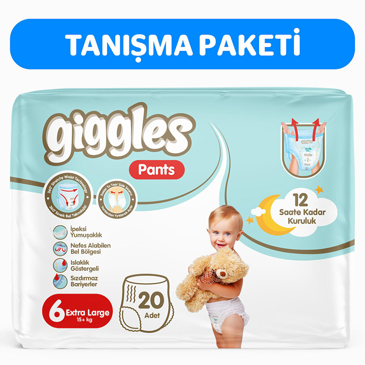 Giggles Pants Külotlu Bebek Bezi 6 Numara XLarge 20 Adet