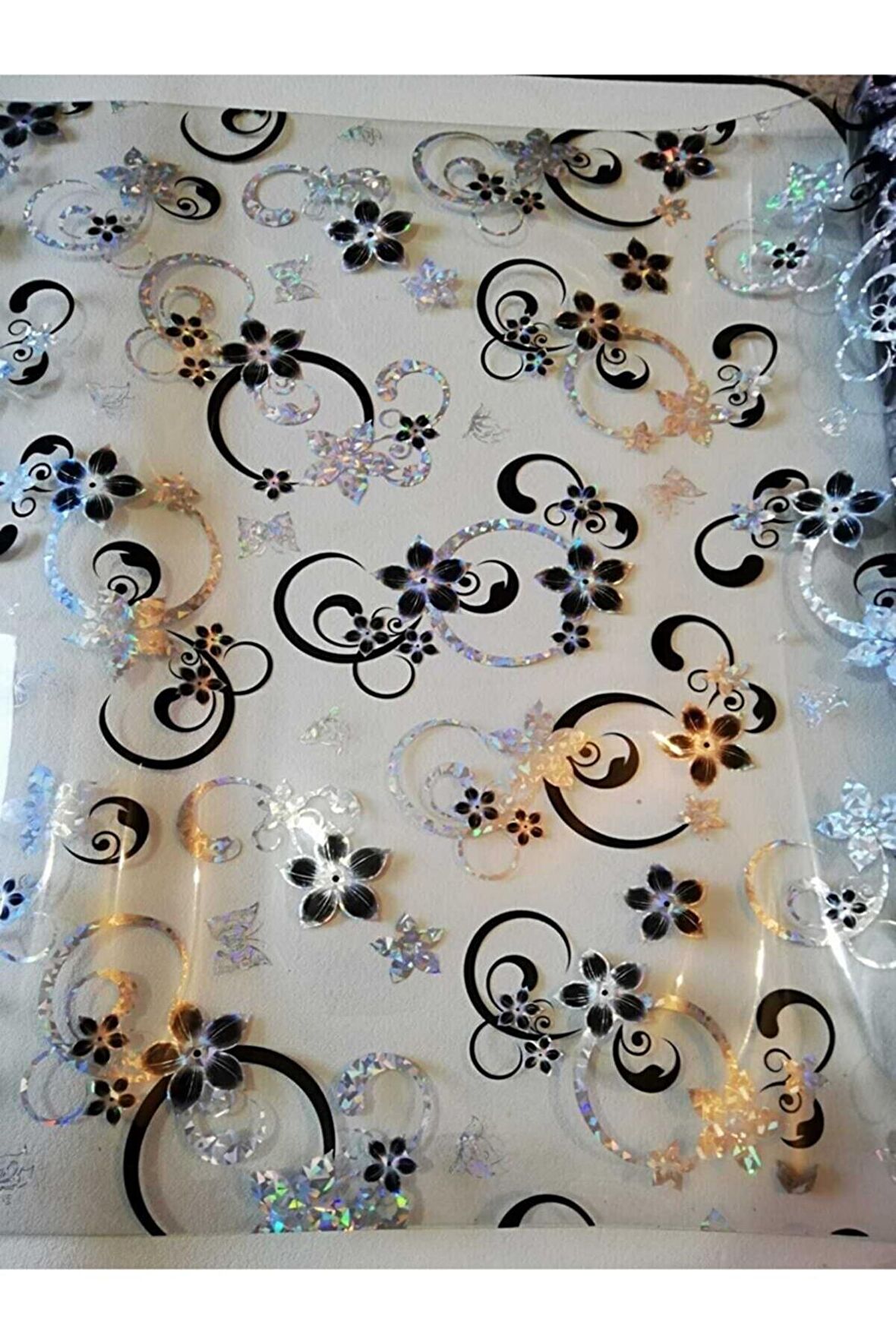 ŞEFAF  Masa Örtüsü 120cm X 130cm 1.8mm Pvc Masa Örtüsü Desenli Koruyuc