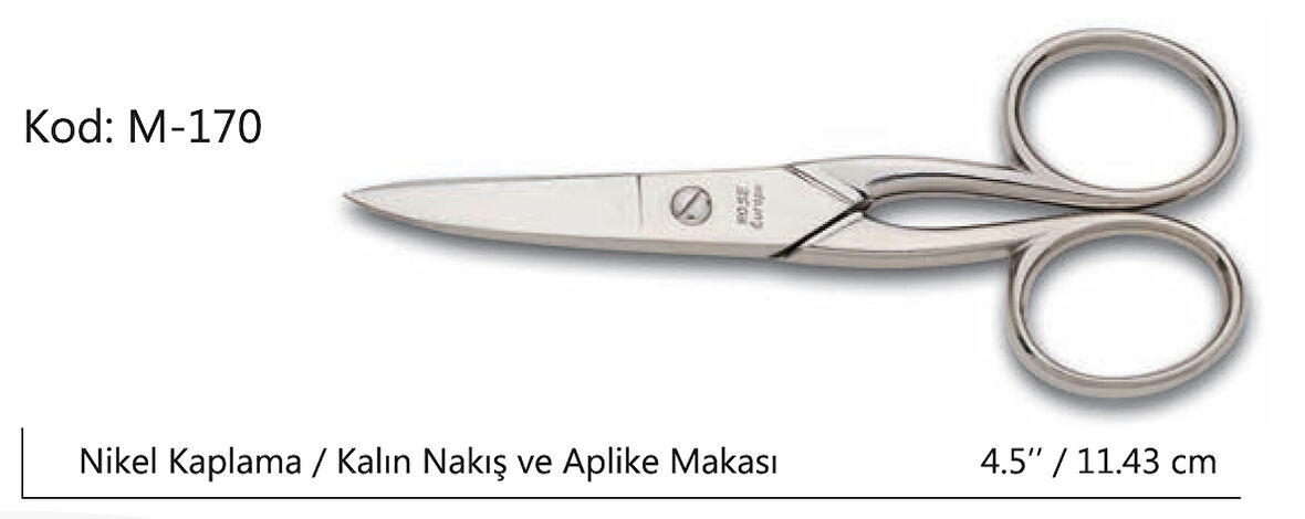 Rose Europe Kalın Nakış Makası Süper Kalite No:4.5 11,43 CM