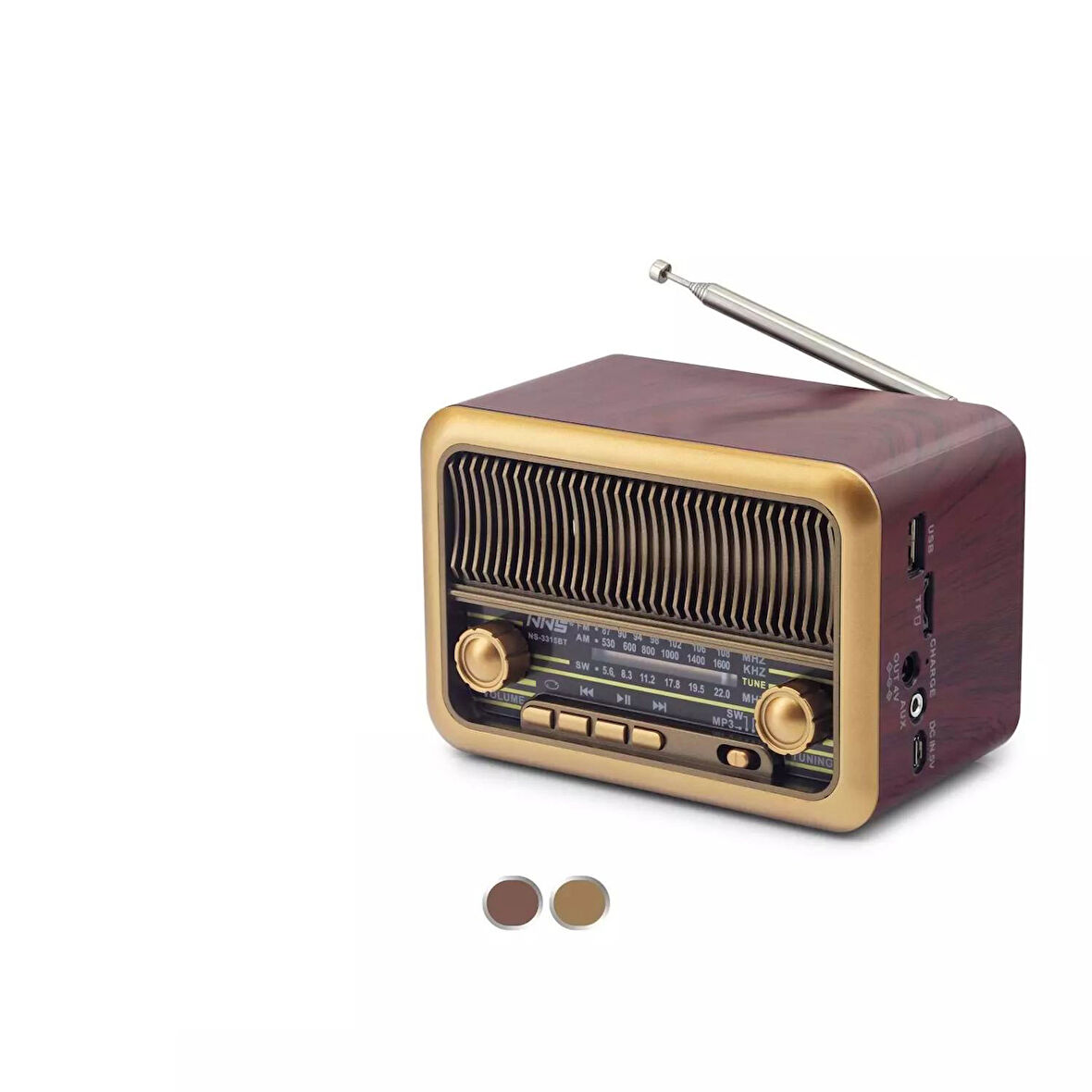 Nostaljik Görünümlü Bluetooth Destekli FM Radio NS3315 TdrTr