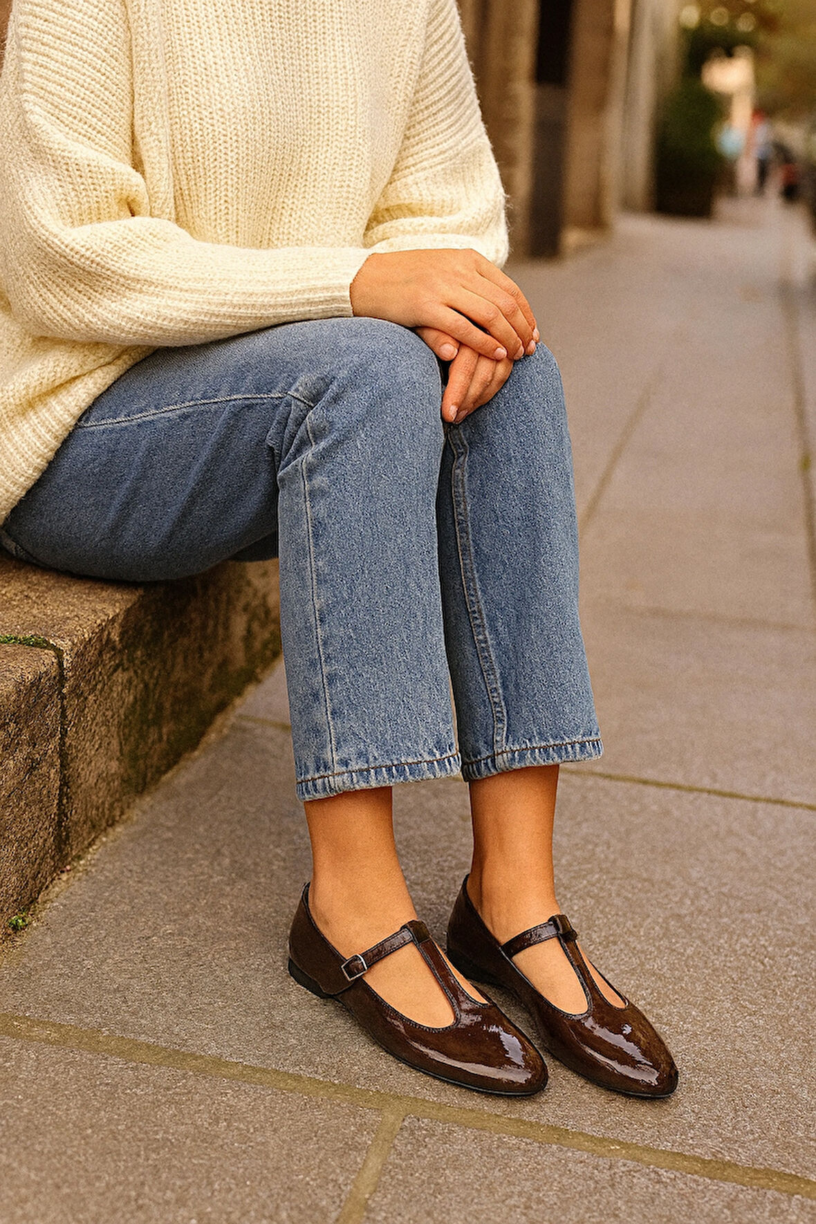 T-Strap Mary Jane Tasarım Babet