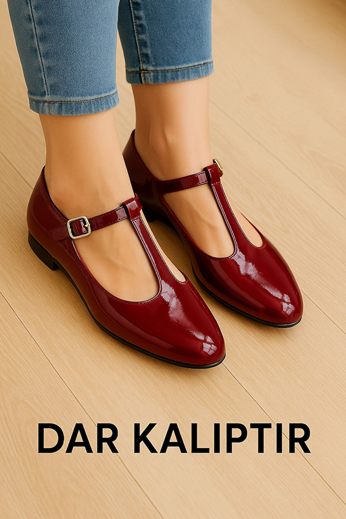 T-Strap Mary Jane Tasarım Babet