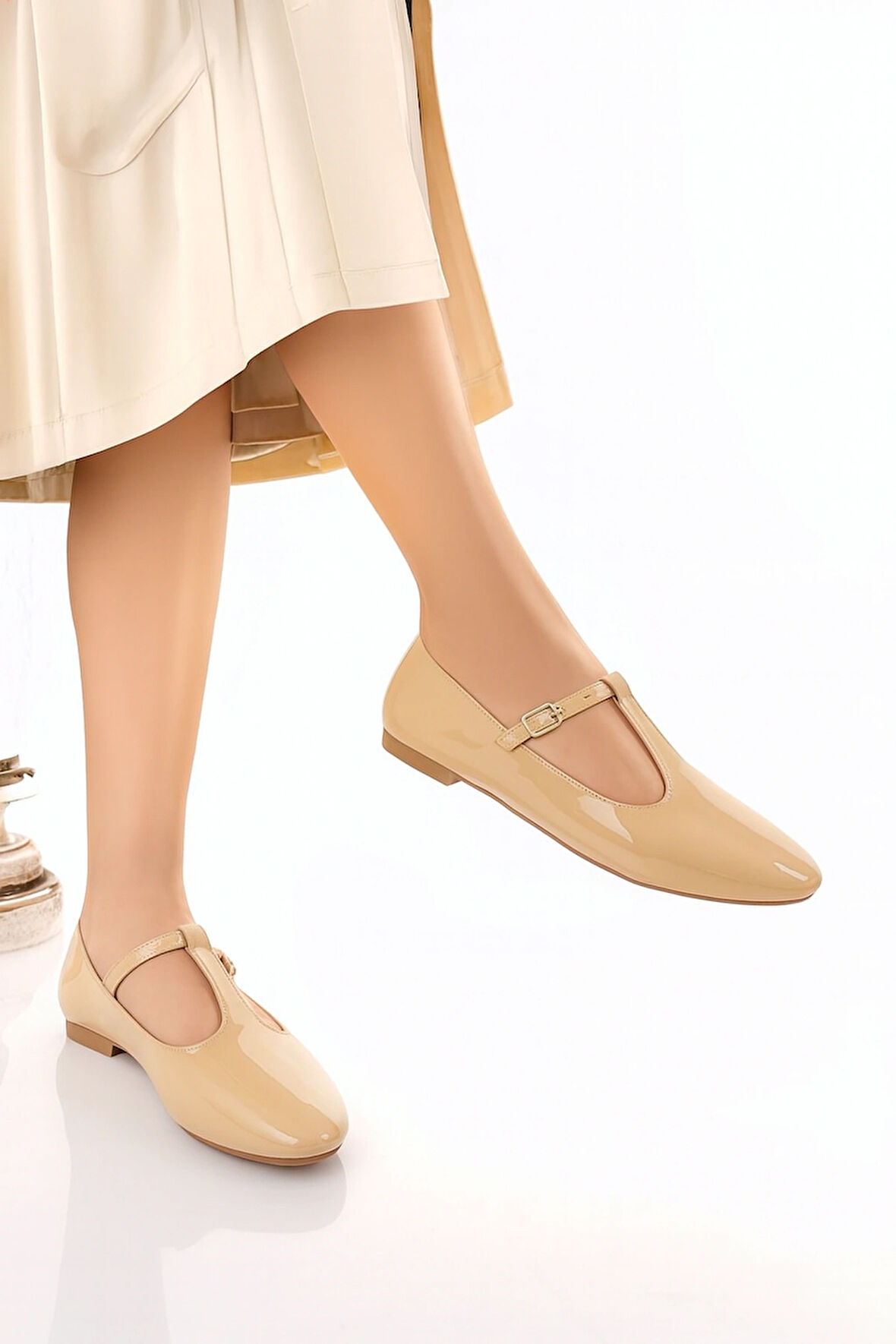 T-Strap Mary Jane Tasarım Babet