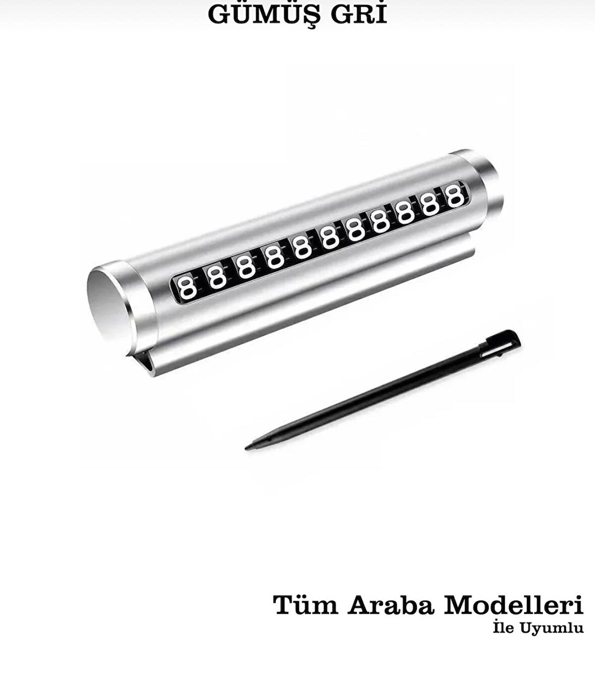 Point Gri Metal Kasa Numara Çevirmeli Araç İçi Telefon Numaratör Park Numarası Araba Numaratör