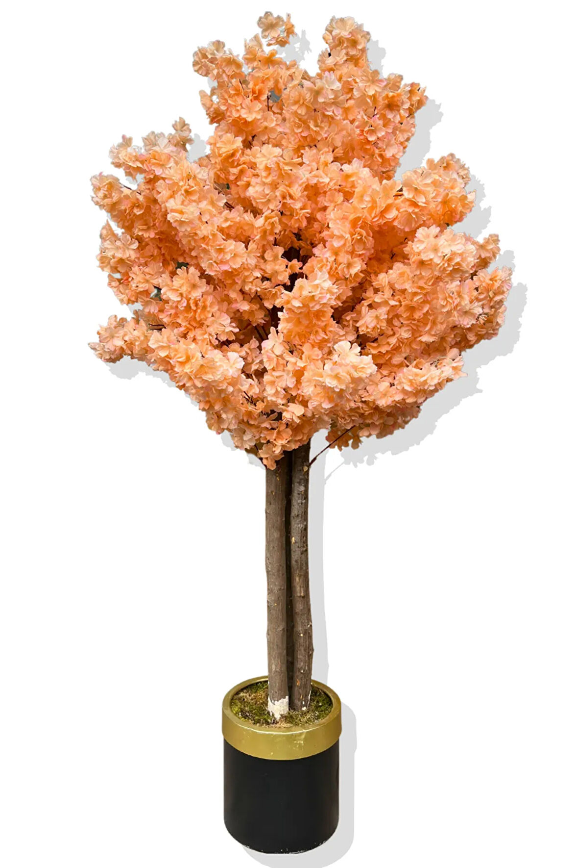 Yapay Ağaç Bahar Dalı 160 Cm Gold Kemerli Saksı