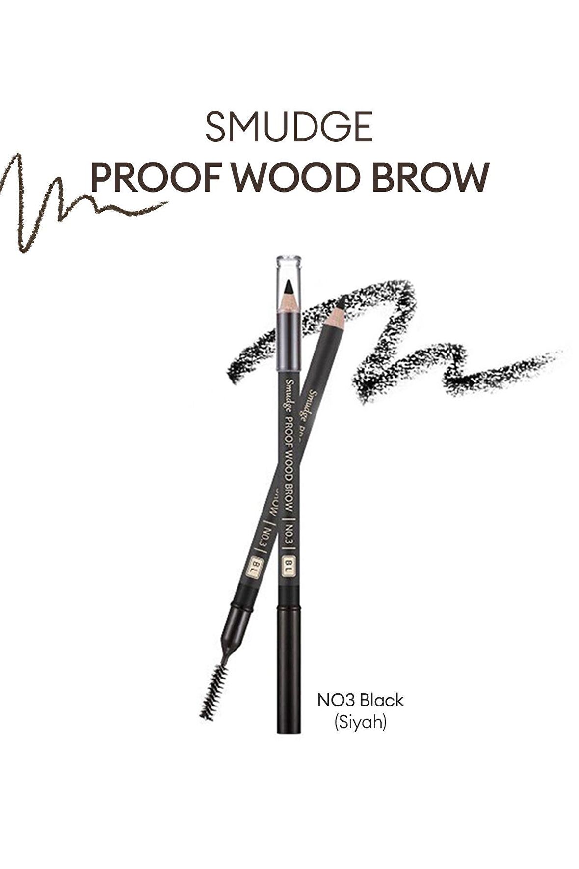 Bulaşmayan Kalıcı Doğal Kaş Kalemi  Smudge Proof Wood Brow (Black)