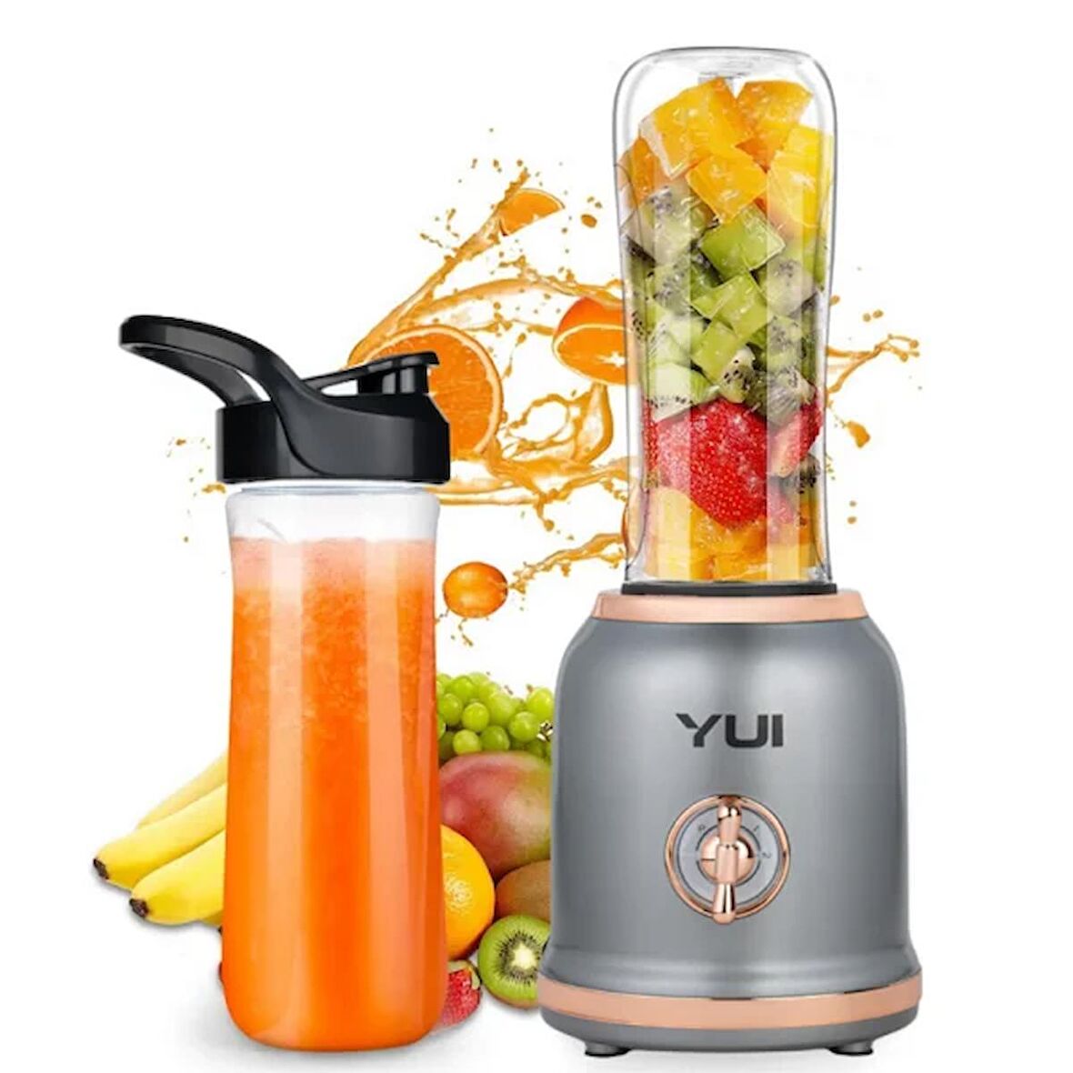 Yui M-18 3'ü 1 Arada Retro Gri 300 W Smoothie Blender Set