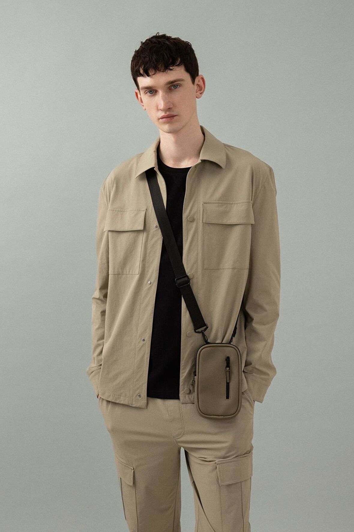 DeFacto Regular Fit Polo Yaka Çıtçıt Kapamalı Cepli Teknik Gömlek Ceket B7396AX24SPBG769