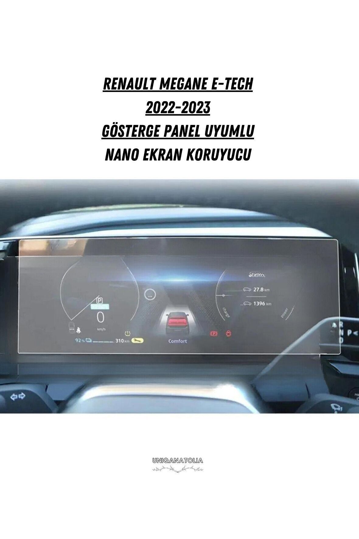 Renault Megane E-tech 2022-2023 Gösterge Panel Uyumlu Nano Ekran Koruyucu