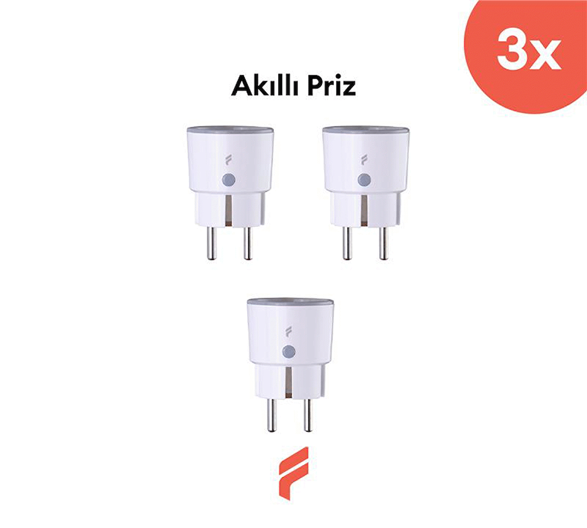Fonri Akıllı Priz (16 AMPER) 3'lü Set, Uzaktan Kontrol, Anlık Enerji Tüketim Takip, Zamanlayıcı, Tuya