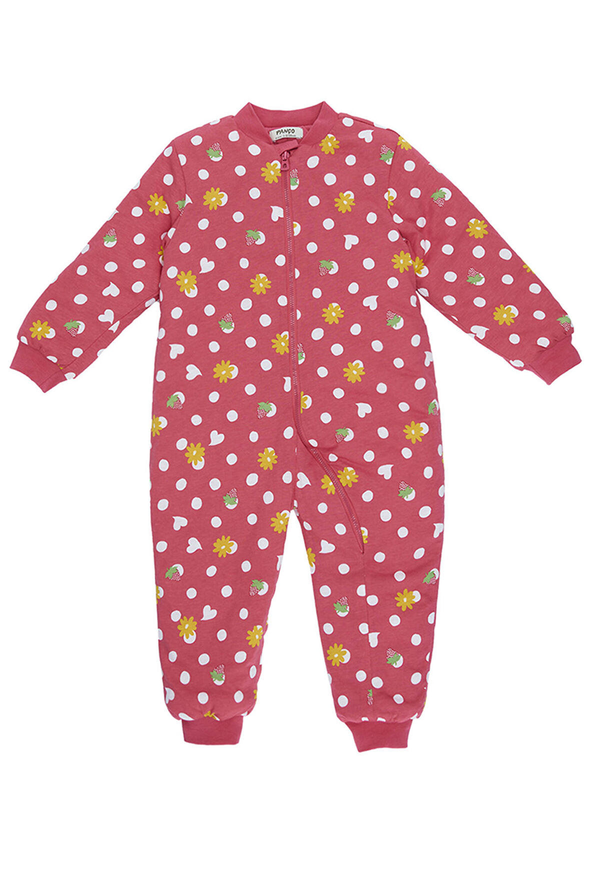 Panço Kız Çocuk Puantiye Desenli Pembe