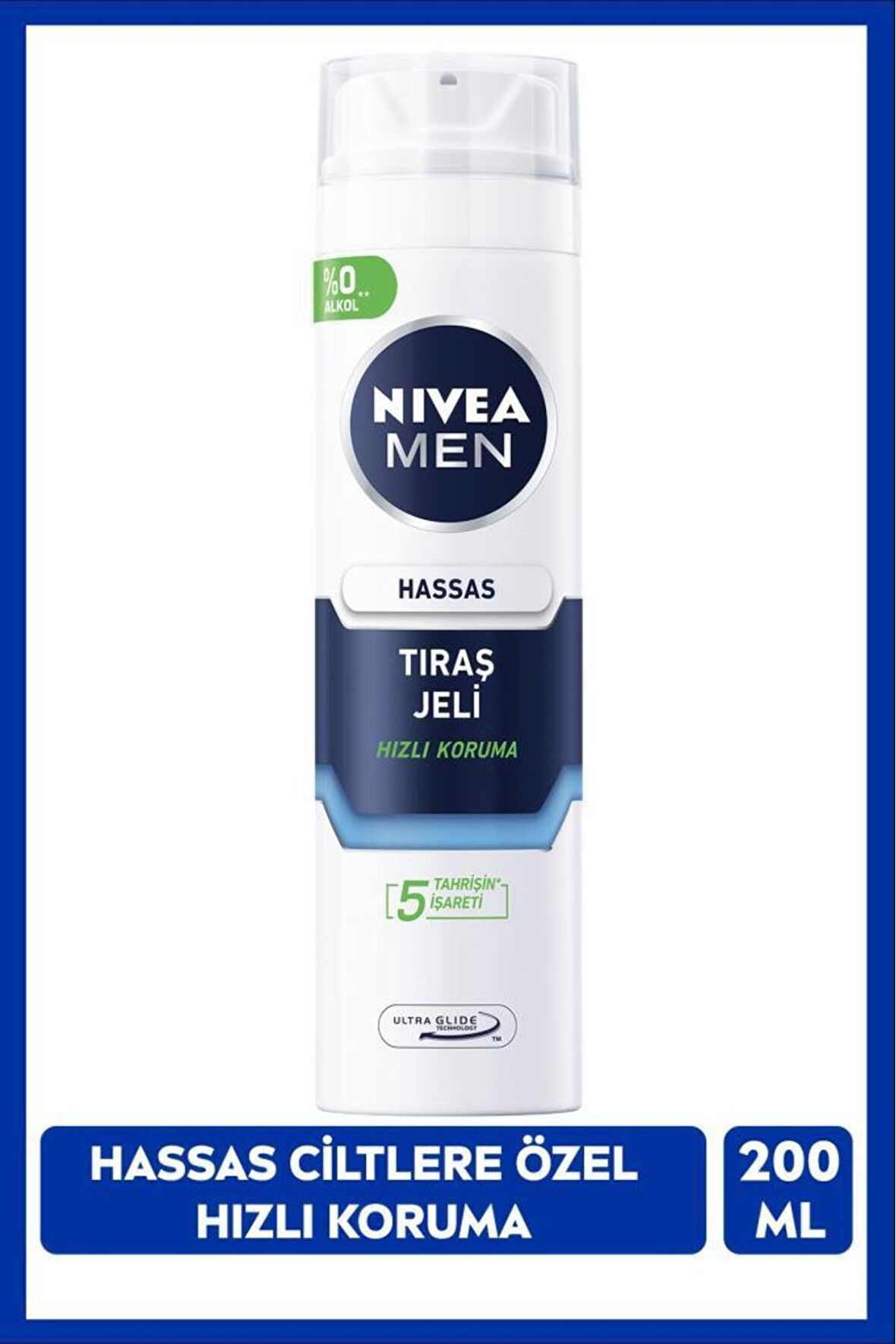 Nivea MEN Erkek Hassas Koruma Tıraş Jeli 200ml, Hassas Ciltlere Özel, Yanma Kızarma Kuruma Engelleyici