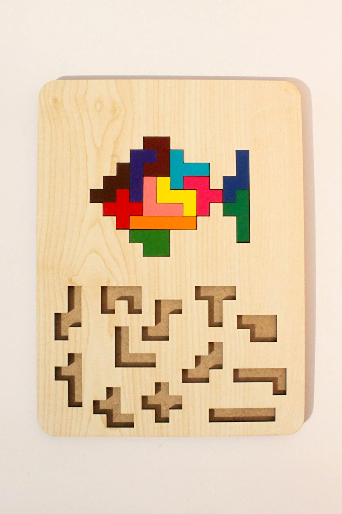 Ahşap Eğitici Puzzle | 3’ü 1 Arada Şekiller, Renkler ve Hayvanlar Yapboz | Montessori 3+ Yaş Oyuncak
