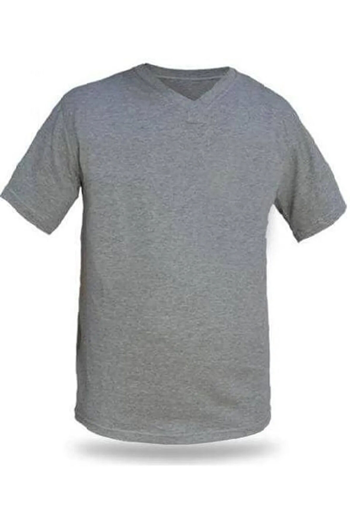 V YAKA GRİ TİŞÖRT