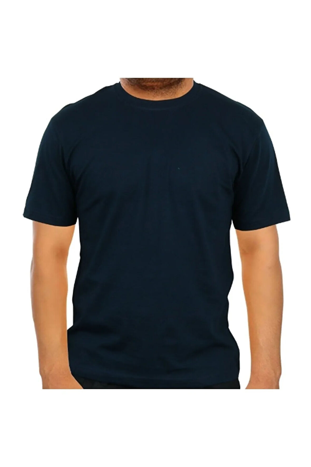 BİSİKLET YAKA LACİVERT TİŞÖRT