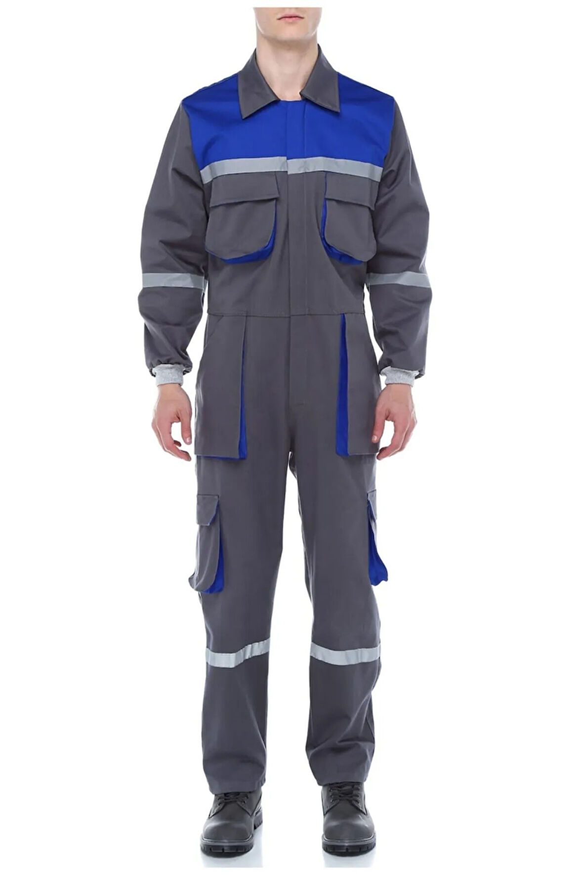 16/12 GABARDİN GRİ-MAVİ TULUM