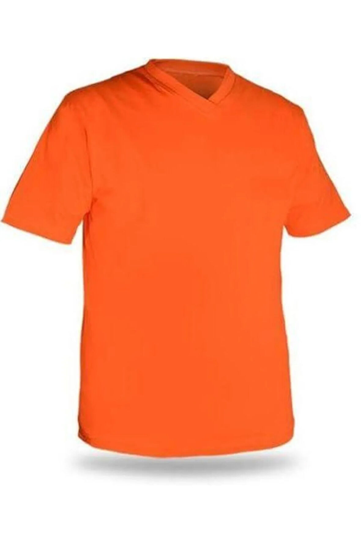 V YAKA TURUNCU TİŞÖRT