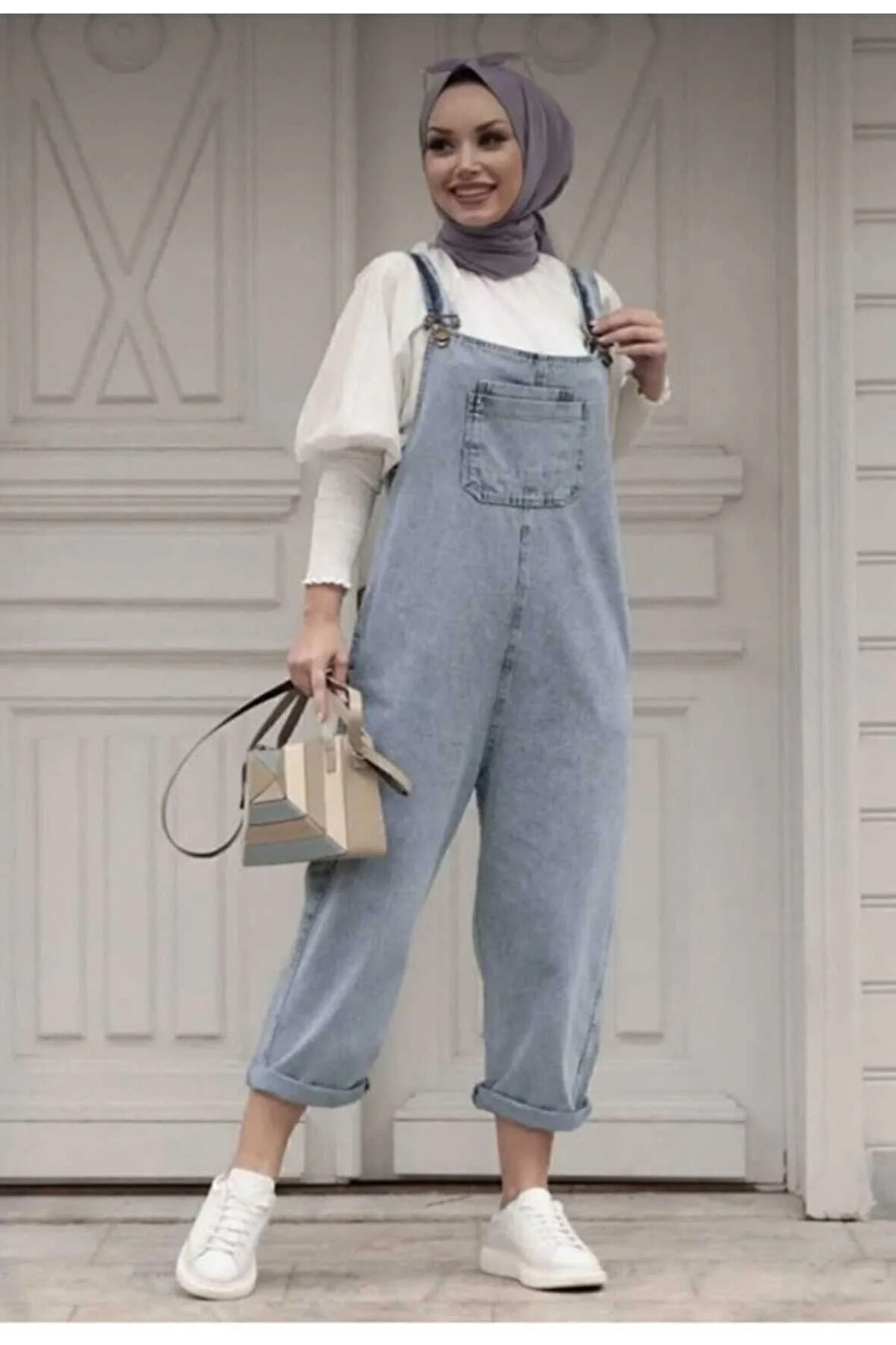 Kadın Cepli Askılı Tulum