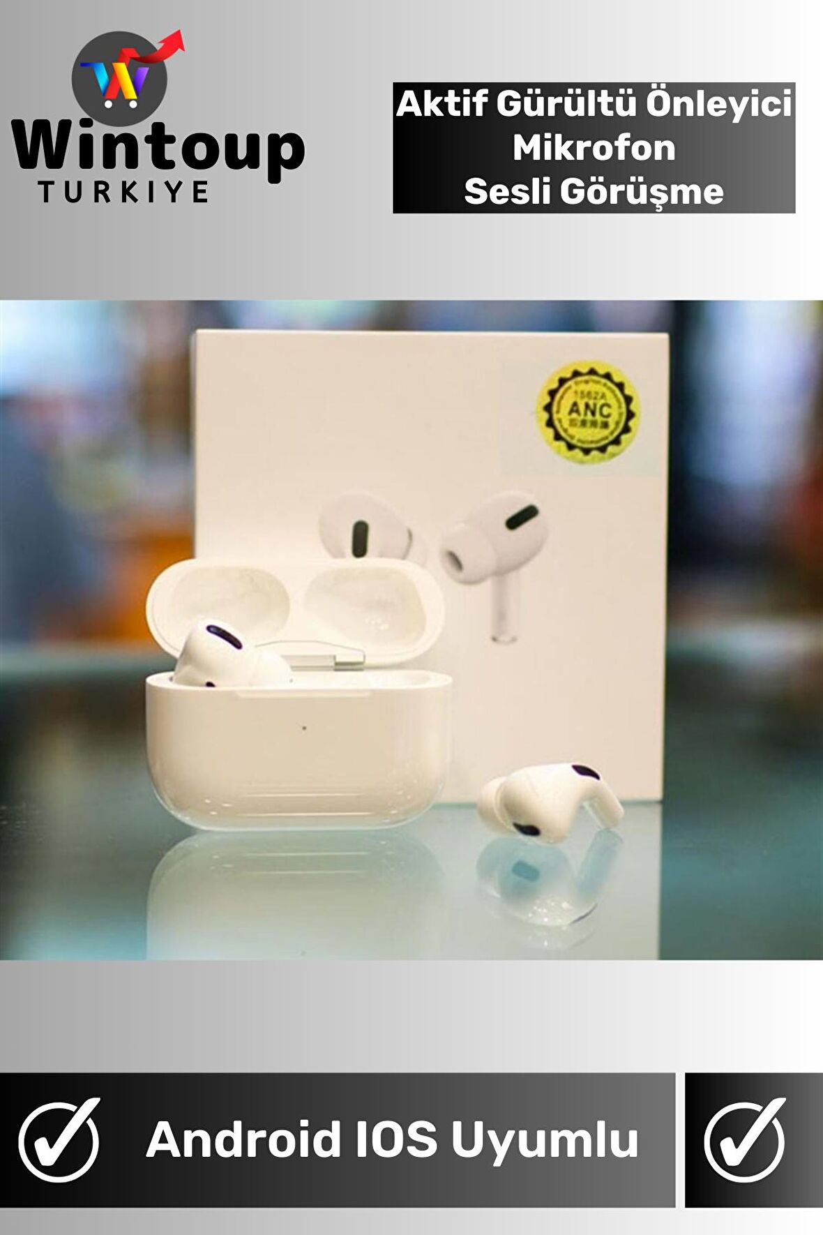 Airpro Anc Bluetooth Kulaklık Tws Şeffaf Mod & Gürültü Engelleme Ios Android Telefon Uyumlu
