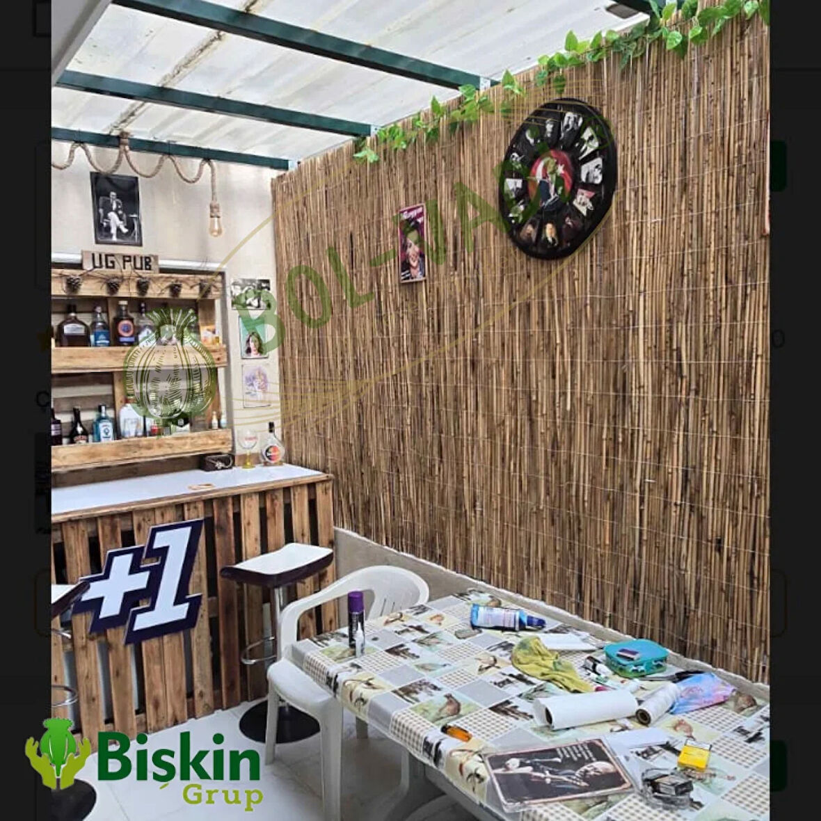 240CM Yükseklik X 300CM Genişlik Doğal Bambu Kamış Hasır Çit Dekoratif Bahçe Balkon ve Duvar Çiti .