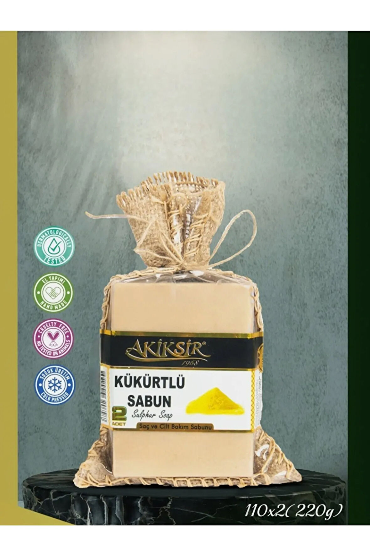 AKİKSİR Doğal Kükürt Sabunu 2x110gr