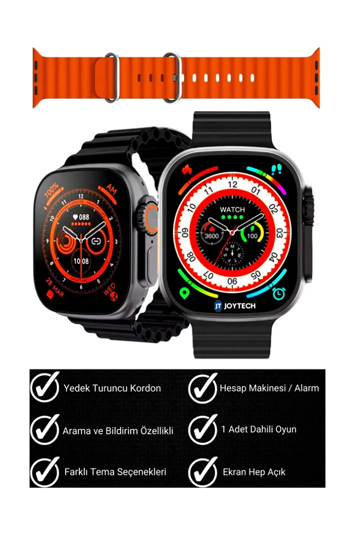 Vothoon Watch 8 T900 Ultra 49 Mm 2.09 Inç Akıllı Saat 4 Farklı Menü Ios Android Tüm Telefonlarla Uyumlu