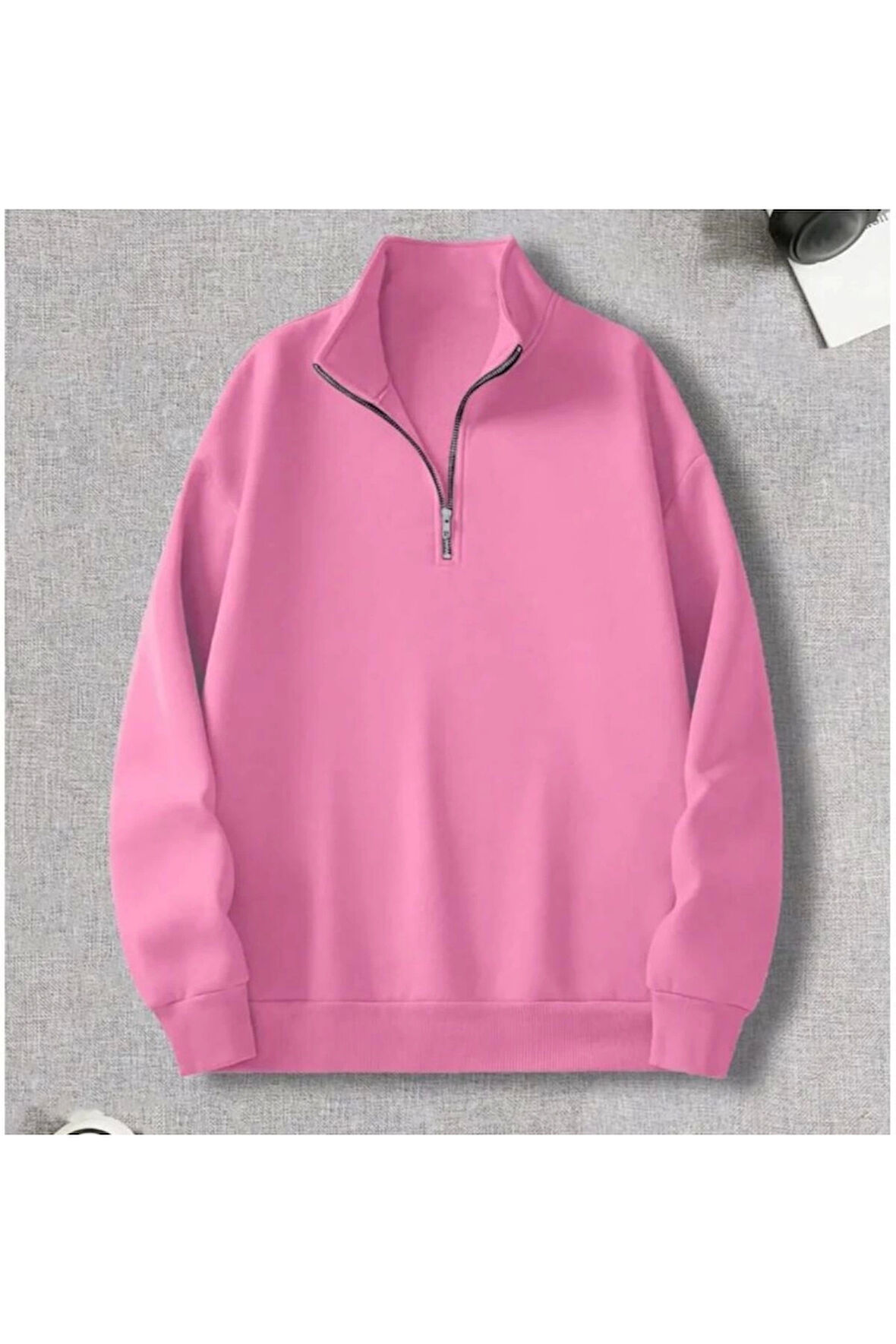 3 iplik yarım fermuarlı sweatshirt şardonlu premium kumaş lc waikiki kalıp