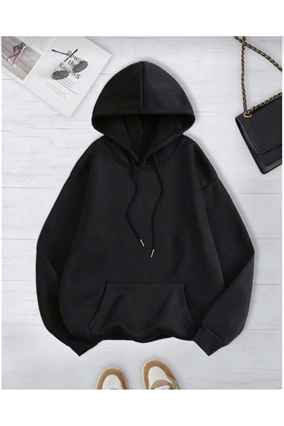 3 iplik kapşonlu sweatshirt şardonlu premium kumaş lc waikiki kalıp