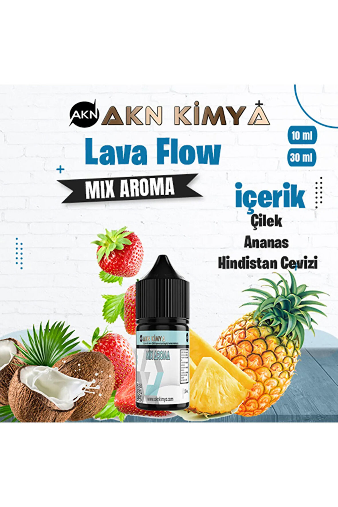 Lava Flow Naked Mix Aroma Çilek Ananas Hindistan Cevizi Gıda Aroması 10 ml