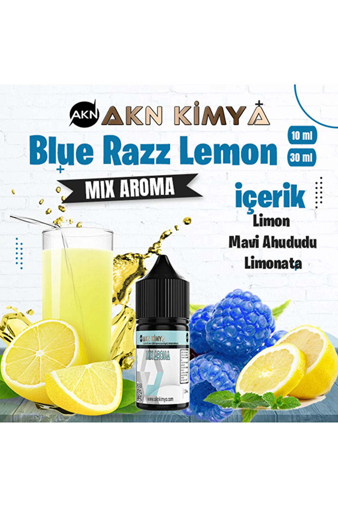 Blue RazzLemonade Mix Aroma Limon Mavi Ahududu Gıda Aroması 10 ml