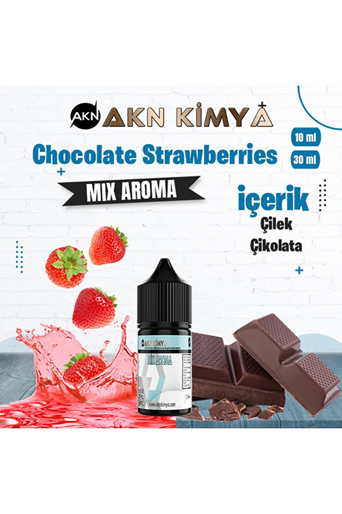 Chocolate Strawberries Mix Aroma Çilek Çikolata Gıda Aroması 10 ml