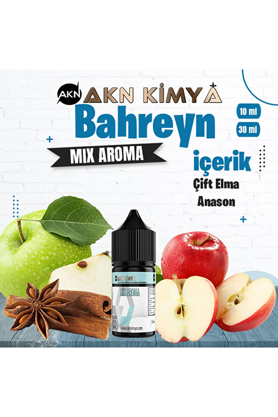 Bahreyn Mix Aroma Çift Elma Anason Gıda Aroması 10 ml