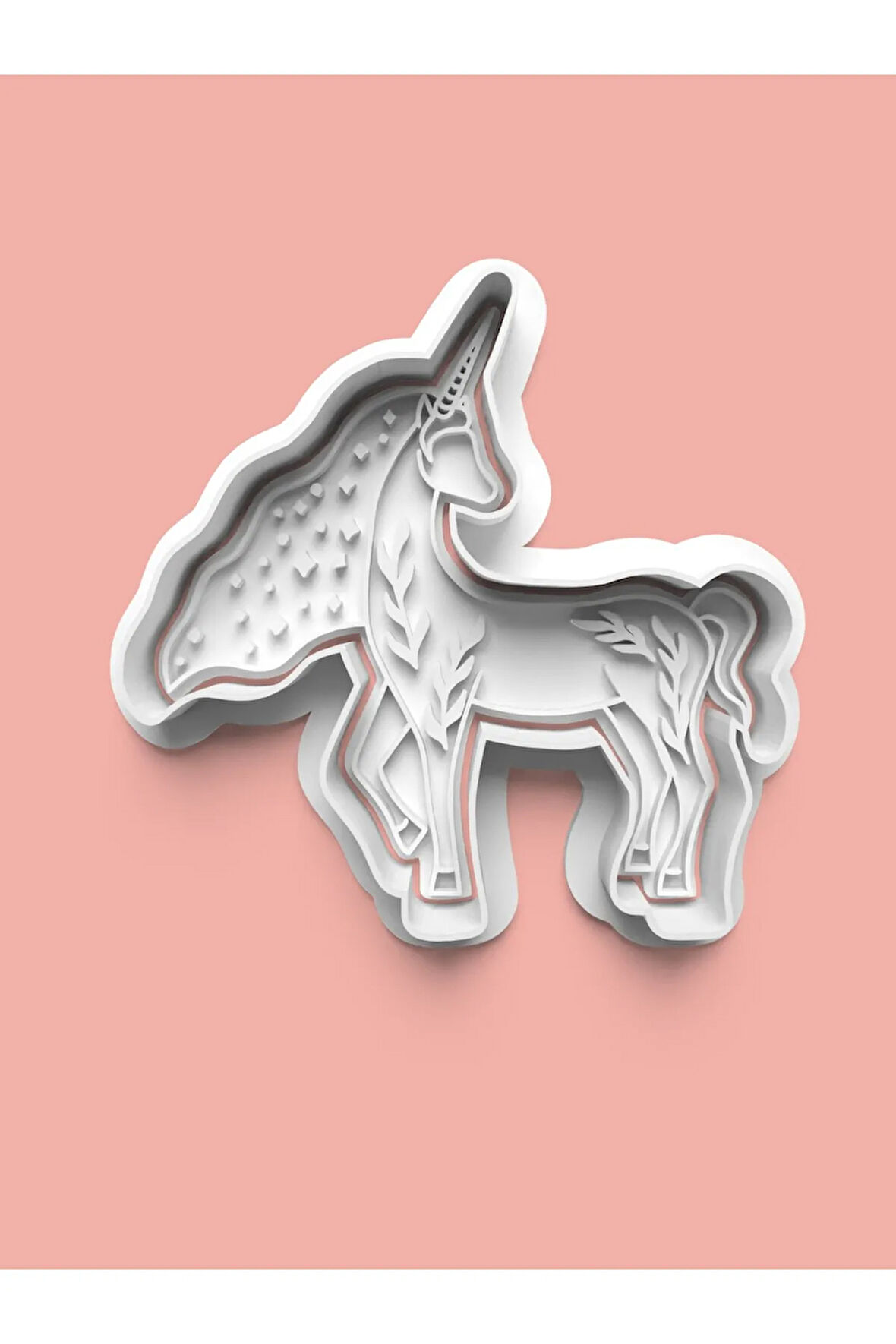 Unicorn Temalı Yeleli At Figürü Kurabiye Kalıbı Ve Şeker Hamuru Kalıbı