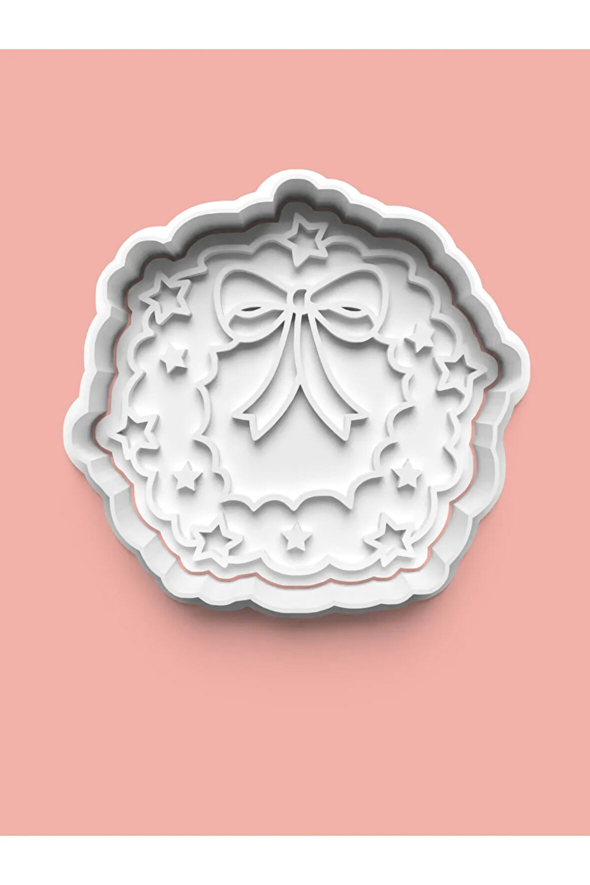 Yıldız Temalı Fiyonk Kurdele Figürü Kurabiye Kalıbı Ve Şeker Hamuru Kalıbı