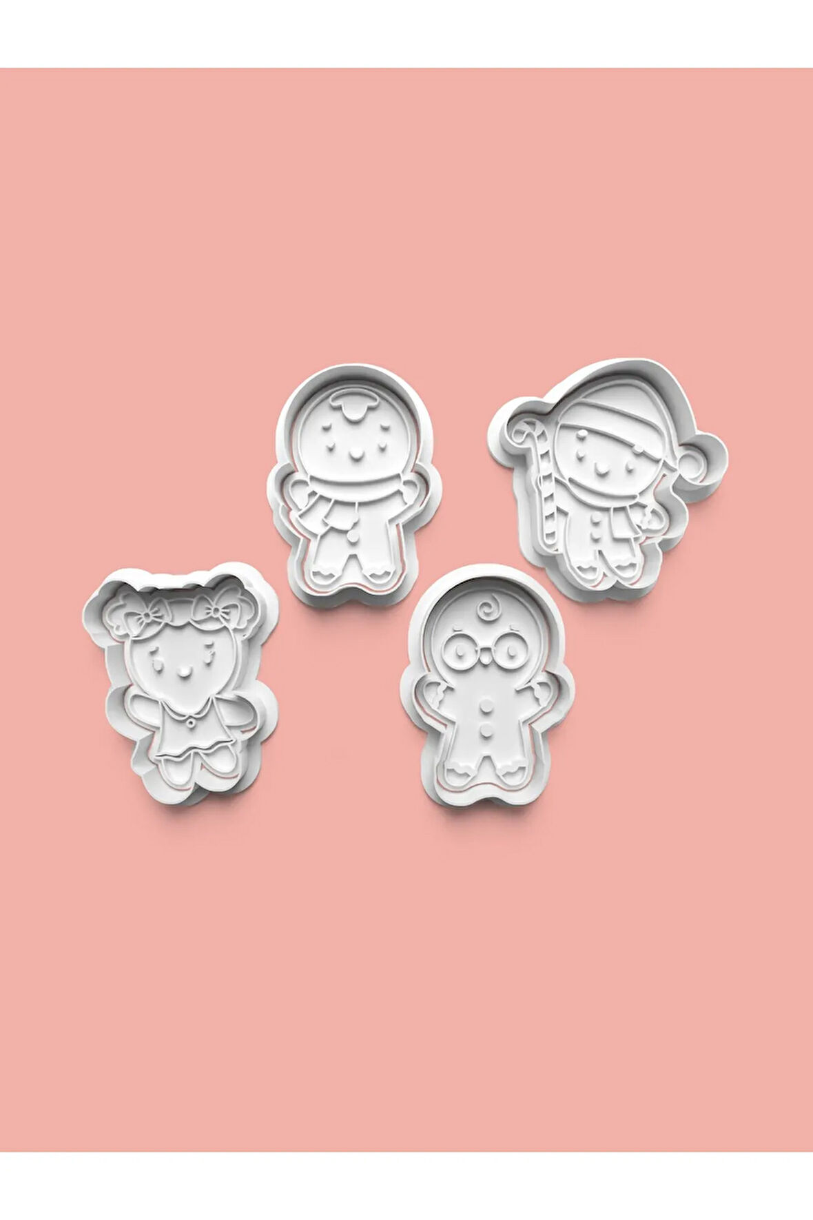 Zencefilli Kurabiye Adam Kurabiye Kalıbı Ve Şeker Hamuru Kalıbı 4'lü set