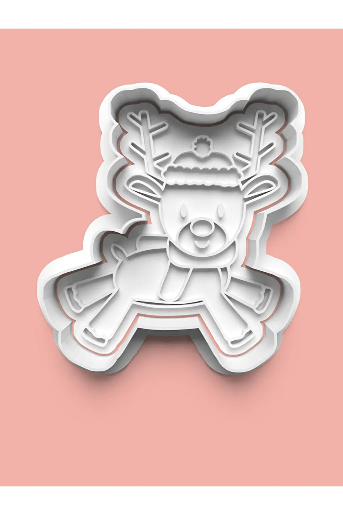 Ren Geyiği Rudolph Figürü Kurabiye Kalıbı Ve Şeker Hamuru Kalıbı