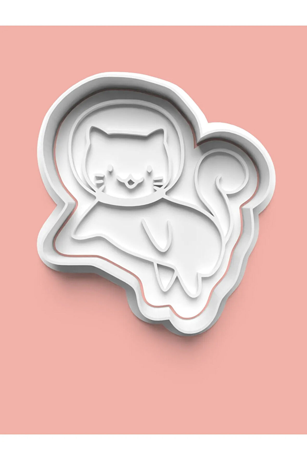 Uzaya Giden Kedi Kurabiye Kalıbı Ve Şeker Hamuru Kalıbı