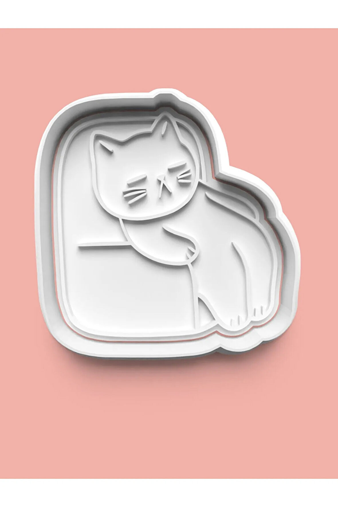 Uyuyan Kedi Kurabiye Kalıbı Ve Şeker Hamuru Kalıbı