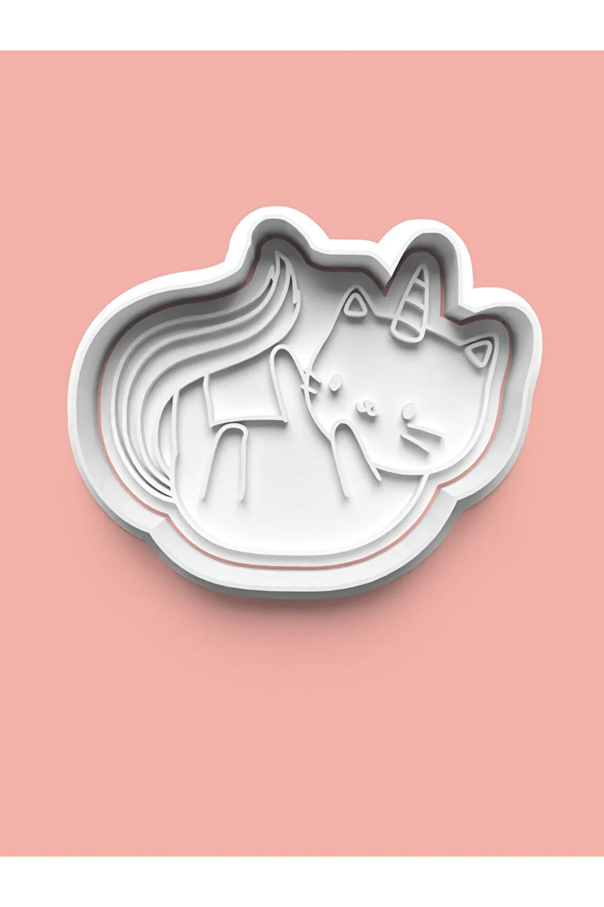 Unicorn Temalı Kedi Figürü Kurabiye Kalıbı Ve Şeker Hamuru Kalıbı